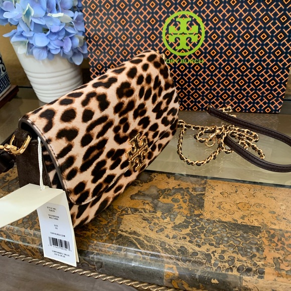 Tory Burch Britten Convertible Brown Leopard Shoulder Bag - Picture 7 of 11